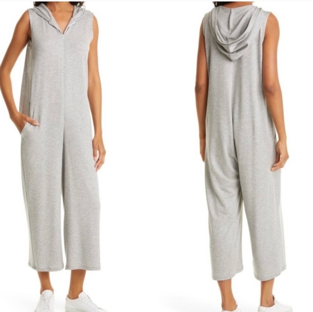 Eileen Fisher Hooded Sleeveless Terry Jumpsuit Size XS